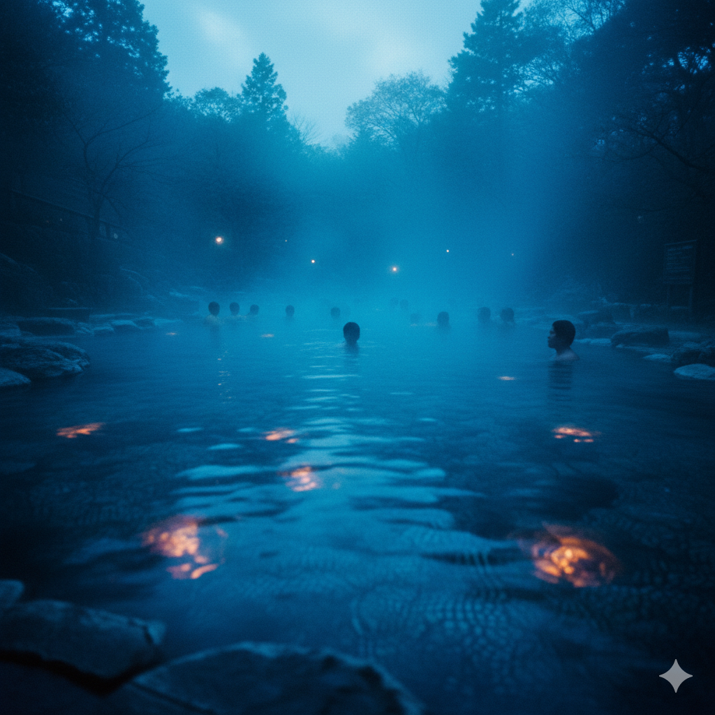 Onsen at dusk